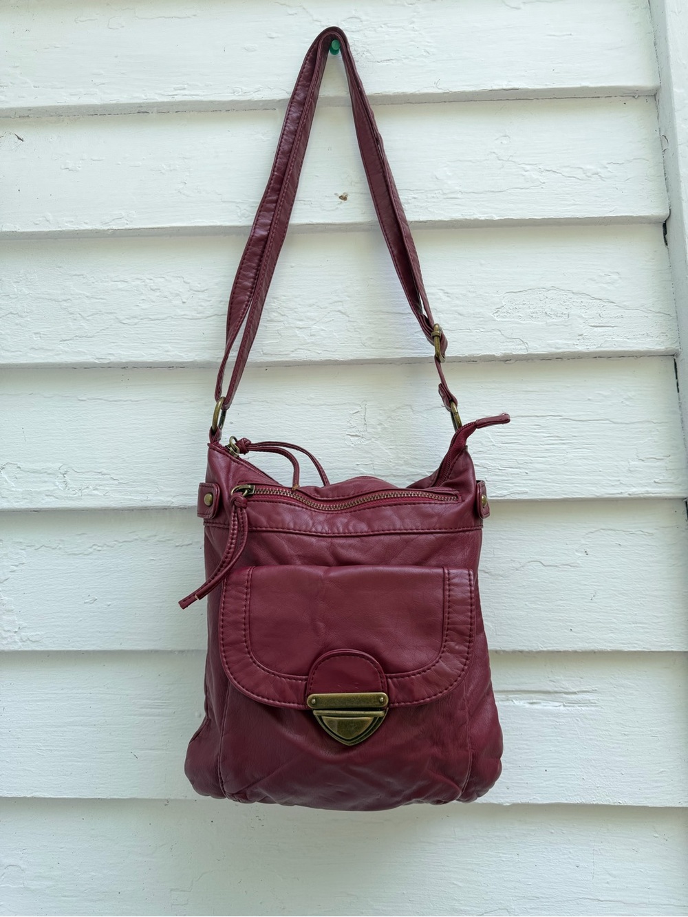 Women's Burgundy Crossbody Bag Super Buttery Soft Faux Leather 🧈